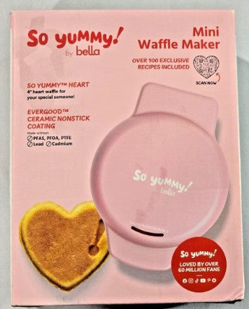 So Yummy by Dash Mini Waffle Maker - Pink, Perfect for Creative Breakfasts - Bellso